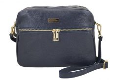 Listonoszka skórzana BARBERINI'S 979-4 granatowa. Niebieskie shopper bag Barberinis, bez wzorów, ze skóry, duże, bez dodatków. Za 229.99 zł.