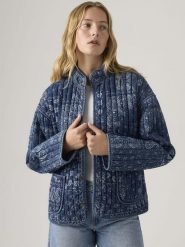 Levi's Kurtka przejściowa w kolorze granatowym rozmiar: L. Niebieskie kurtki damskie Levi's, l, bez wzorów, z bawełny, bez kaptura. Za 284.95 zł.