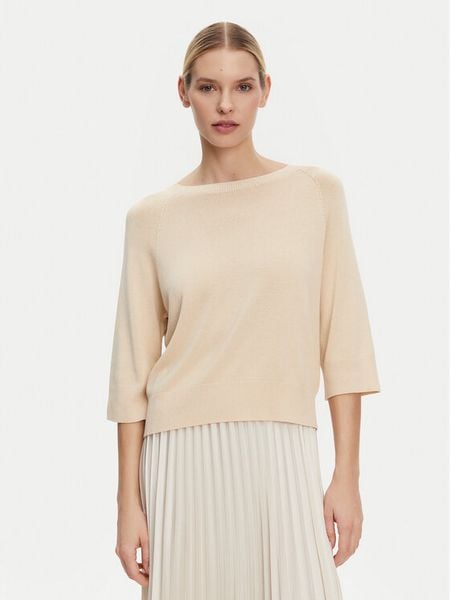 Kontatto Sweter 3M0505C Beżowy Regular Fit. Brązowe swetry klasyczne damskie Kontatto, m, z wiskozy, bez kołnierzyka. Za 179.99 zł.