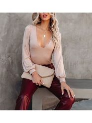 LA Angels Bluzka w kolorze beżowym rozmiar: M. Brązowe bluzki damskie LA Angels, m, bez wzorów, bez kołnierzyka, bez ramiączek. Za 129.45 zł.