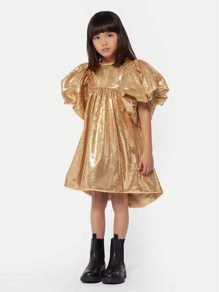 Marc Jacobs Sukienka elegancka W60242 D Złoty Regular Fit. Żółte sukienki dziewczęce Marc Jacobs, bez wzorów, z syntetyku, bez ramiączek. Za 679.00 zł.