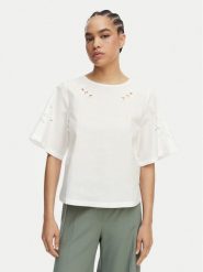 Weekend Max Mara Bluzka Targa 2615941102 Biały Regular Fit. Białe bluzki damskie Weekend Max Mara, l, bez wzorów, z bawełny, bez kołnierzyka, bez ramiączek. Za 679.99 zł.