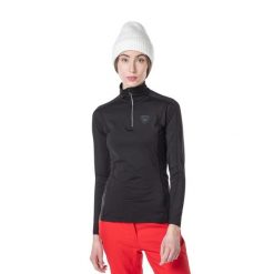 Koszulka termoaktywna Rossignol W Classique 1/2 Zip. Czarne koszulki damskie Rossignol, xl, bez wzorów, bez kołnierzyka, bez ramiączek. Za 319.99 zł.