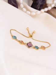 Pierres de Jade Pozłacana bransoletka z elementami ozdobnymi rozmiar: onesize. Żółte bransoletki damskie Pierres de Jade, pozłacane. Za 52.99 zł.