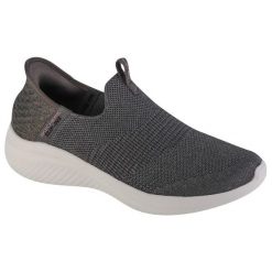 Buty sportowe Sneakersy damskie, Slip-Ins Ultra Flex 3.0 Smooth Step. Szare obuwie sportowe casual damskie Skechers, z tkaniny, trekkingowe. Za 379.99 zł.