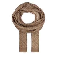 Szal Tommy Hilfiger. Brązowe szaliki damskie Tommy Hilfiger, bez wzorów. Za 289.99 zł.