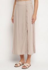Ciemnobeżowa Spódnica z Wiskozy o Rozkloszowanym Kroju Galinelle. Brązowe spódnice damskie Born2be, na co dzień, l, bez wzorów, z wiskozy, eleganckie, midi. Za 59.99 zł.