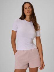 4F T-shirt slim gładki damski - biały L. Białe t-shirty damskie 4F, l, bez wzorów, z materiału, bez kołnierzyka. Za 59.99 zł.