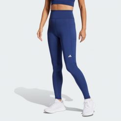 Legginsy Own the Run Full-Length. Niebieskie legginsy damskie Adidas, xs, bez wzorów, z materiału. W wyprzedaży za 227.90 zł.