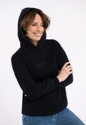 Bluza z kapturem B-SPARKLE. Czarne bluzy damskie Volcano, s, z aplikacjami, z bawełny, z kapturem. Za 159.99 zł.