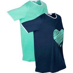 Długi shirt sportowy (2 szt.), krótki rękaw. Białe koszulki sportowe damskie bonprix, bez wzorów, bez ramiączek. Za 87.99 zł.