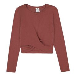 Koszulka Damska Z Zawijanym Przodem. Brązowe bluzki damskie Champion, bez wzorów, sportowe, bez kołnierzyka, bez ramiączek. Za 83.99 zł.