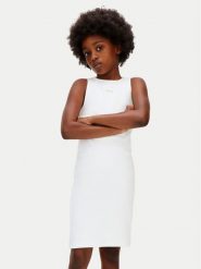 Calvin Klein Jeans Sukienka letnia LVCKSJH07G Biały Slim Fit. Białe sukienki dziewczęce Calvin Klein Jeans, bez wzorów, z bawełny, bez ramiączek, proste. Za 189.99 zł.