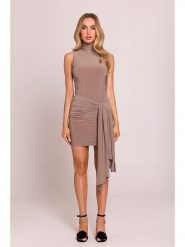 Made of emotion Sukienka w kolorze szarobrązowym rozmiar: S. Brązowe sukienki damskie Made Of Emotion, bez wzorów, bez ramiączek. Za 140.53 zł.