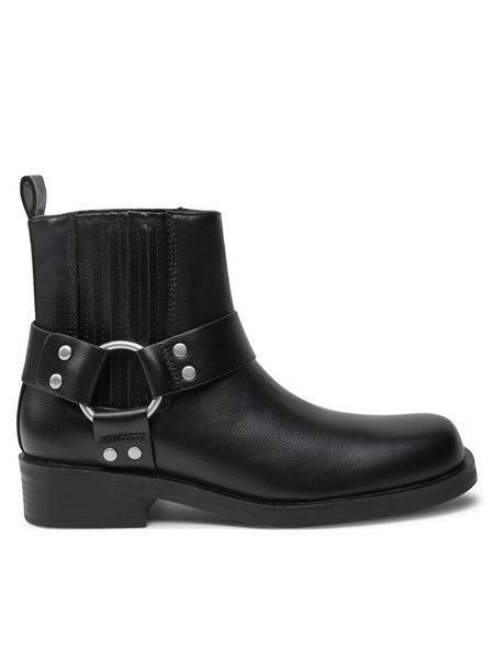 ONLY Shoes Botki Bax 15329813 Czarny. Czarne botki damskie ONLY SHOES, ze skóry, bez obcasa, na płaskiej podeszwie, bez zapięcia. Za 299.99 zł.