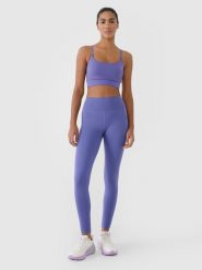 4F Legginsy treningowe szybkoschnące damskie - granatowe S. Niebieskie legginsy damskie 4F, s, bez wzorów, z dzianiny. W wyprzedaży za 69.99 zł.