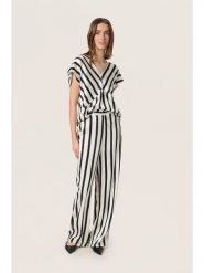 Soaked in Luxury Spodnie w kolorze biało-czarnym rozmiar: L. Białe spodnie materiałowe damskie Soaked in Luxury, bez wzorów, z materiału. Za 165.99 zł.