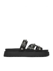 DeeZee Klapki CEO-HY69916-12 Czarny. Czarne klapki damskie DeeZee, bez wzorów, ze skóry, bez obcasa, bez zapięcia. Za 139.99 zł.