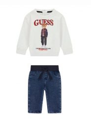 Guess Komplet bluzka i spodnie I6BG02 K5804 Biały Regular Fit. Białe t-shirty i koszulki chłopięce Guess, z aplikacjami, z jeansu, bez kołnierzyka, bez ramiączek. Za 264.99 zł.