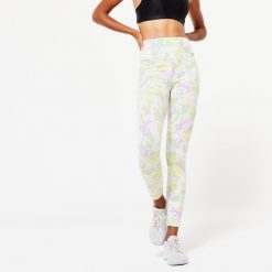 Legginsy fitness damskie Domyos 520. Fioletowe legginsy damskie DOMYOS, xl, bez wzorów, z bawełny. W wyprzedaży za 59.99 zł.
