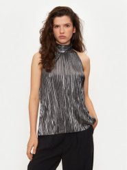 Bruuns Bazaar Bluzka BBW3706 Srebrny Regular Fit. Szare bluzki damskie Bruuns Bazaar, bez wzorów, z syntetyku, bez kołnierzyka, bez ramiączek. Za 209.99 zł.