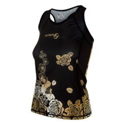 Koszulka sportowa damska bez rękawów Tank top EXTREME HOBBY ROSE. Czarne koszulki sportowe damskie EXTREME HOBBY, xs, bez wzorów, z elastanu, bez ramiączek, na fitness i siłownię. Za 139.00 zł.