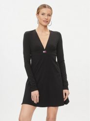 Tommy Jeans Sukienka codzienna Xs Badge DW0DW16484 Czarny Slim Fit. Czarne sukienki damskie Tommy Jeans, bez wzorów, z bawełny, bez ramiączek. Za 299.99 zł.