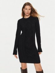 Guess Sukienka dzianinowa Serena W4BK17 Z3HW0 Czarny Regular Fit. Czarne sukienki damskie Guess, z aplikacjami, z dzianiny, bez ramiączek. Za 419.99 zł.