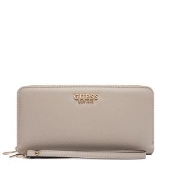 Portfel Guess. Brązowe portfele damskie Guess, z aplikacjami. Za 294.99 zł.