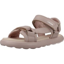 Sandały GEOX J SANDAL PUFFYPOP GI Rose. Czerwone sandały damskie Geox, bez wzorów, z syntetyku, bez obcasa, bez zapięcia. Za 213.99 zł.