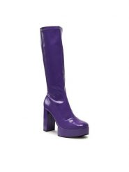 Jenny Fairy Kozaki GLOSSY-02KW Fioletowy. Fioletowe kozaki damskie Jenny Fairy, ze skóry, bez obcasa, na słupku, bez zapięcia. Za 215.99 zł.