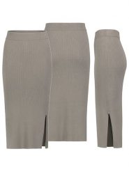 Eight2Nine Spódnica w kolorze szarym rozmiar: XL. Szare spódnice damskie Eight2Nine, xl, bez wzorów, prążkowane, midi. Za 100.52 zł.