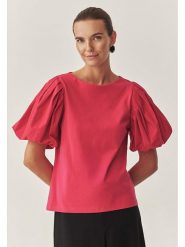 TATUUM Bluzka "Menoria" w kolorze różowym rozmiar: M. Różowe bluzki damskie TATUUM, m, bez wzorów, z bawełny, bez kołnierzyka, bez ramiączek. Za 170.45 zł.