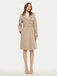 Guess Trencz W5RL14 WGWD2 Beżowy Regular Fit. Brązowe płaszcze damskie Guess, l, z aplikacjami, z syntetyku, bez kaptura. Za 479.99 zł.