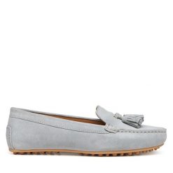 Mokasyny Geox. Szare mokasyny damskie Geox, bez obcasa. Za 459.99 zł.