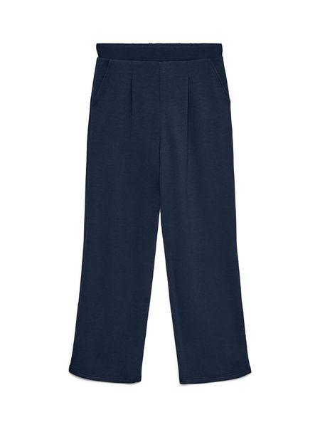 Vero Moda Spodnie w kolorze granatowym rozmiar: L. Niebieskie spodnie materiałowe damskie Vero Moda, bez wzorów, z materiału. Za 55.95 zł.