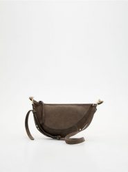 Zamszowa saszetka crossbody - ciemnoszary. Szare nerki i saszetki damskie Reserved, bez wzorów, z zamszu. W wyprzedaży za 179.99 zł.