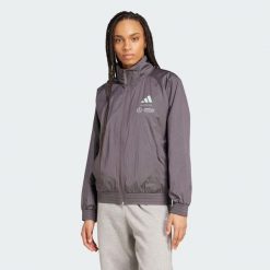 Bluza dresowa Mercedes - AMG Petronas Formula One Team Premium Woven. Fioletowe bluzy damskie Adidas, m, bez wzorów, z dresówki, bez kaptura. Za 399.00 zł.
