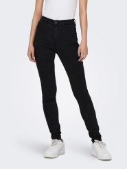 ONLY Dżinsy "Rose" - Skinny fit - w kolorze czarnym rozmiar: XS/L32. Czarne jeansy damskie Only, z podwyższonym stanem. Za 57.06 zł.