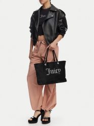 Juicy Couture Torebka CEO-BEJXT5463WPO Czarny. Czarne shopper bag Juicy Couture, z materiału, bez dodatków. Za 349.99 zł.