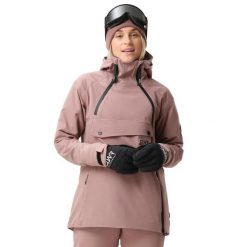 Damska kurtka narciarska Colourwear W Cake Anorak 2.0. Brązowe kurtki damskie Colourwear, na zimę, bez wzorów, bez kaptura. W wyprzedaży za 1,150.50 zł.