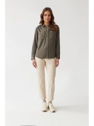 TATUUM Koszula w kolorze khaki rozmiar: 38. Brązowe koszule damskie TATUUM, bez wzorów, z lyocellu, bez kołnierzyka, bez ramiączek. Za 139.45 zł.