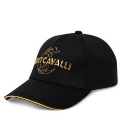 Czapka z daszkiem Just Cavalli. Czarne czapki z daszkiem damskie Just Cavalli, bez wzorów. Za 149.99 zł.
