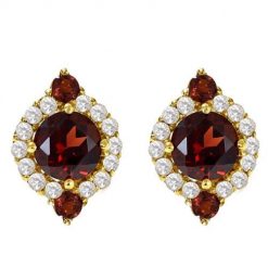 GILDA Srebrne kolczyki z granatami sztyft pozłacane 2,4 ct. Szare kolczyki damskie Braccatta, z cyrkonią, pozłacane, na sztyftcie. Za 499.00 zł.