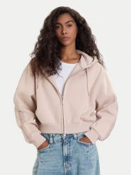 Guess Bluza V5BQ11 KB681 Beżowy Oversize. Brązowe bluzy damskie Guess, m, z aplikacjami, z bawełny, bez kaptura. Za 319.99 zł.