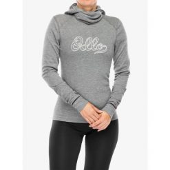 Bluza termoaktywna damska Odlo Active Warm Originals BL Top Facemask LS. Szare bluzy damskie ODLO, na zimę, bez wzorów, bez kaptura. Za 277.99 zł.