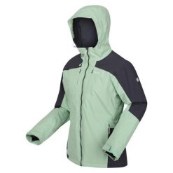 Kurtka turystyczna zimowa damska Highton ze stretchem. Szare kurtki damskie Regatta, na zimę, bez wzorów, bez kaptura. Za 179.99 zł.