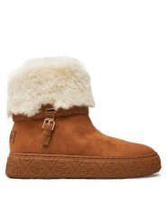 Guess Botki Uncie FLFUNC ESU10 Brązowy. Brązowe botki damskie Guess, z materiału, bez obcasa, na płaskiej podeszwie, bez zapięcia. Za 709.99 zł.