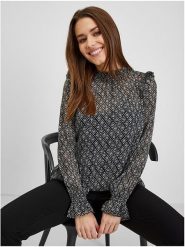 Orsay Bluzka w kolorze czarno-białym rozmiar: 40. Czarne bluzki damskie Orsay, bez wzorów, bez kołnierzyka, bez ramiączek. Za 43.47 zł.