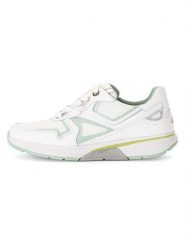 Gabor Skórzane sneakersy w kolorze biało-miętowym rozmiar: 36. Białe obuwie sportowe damskie Gabor, z materiału, bez zapięcia. Za 201.55 zł.